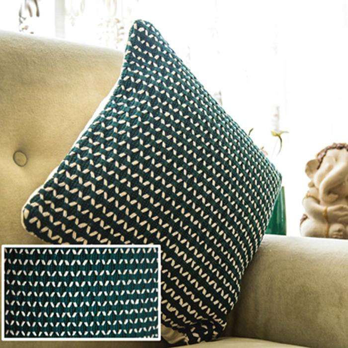 White & Green Cushion Cover