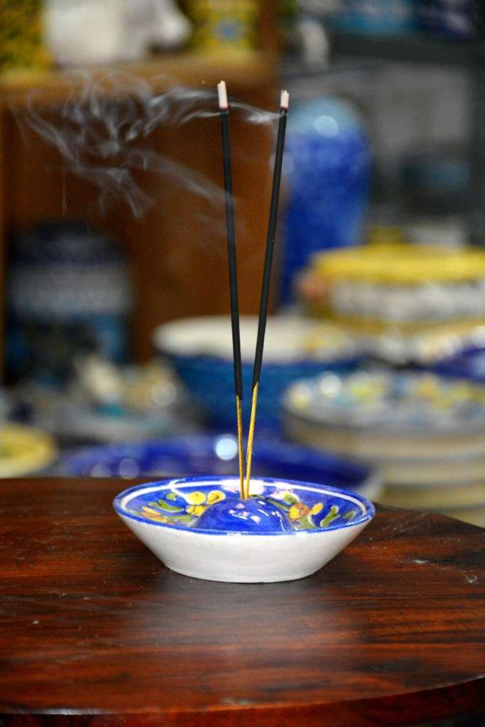 Blue Pottery Incense Stick Holder